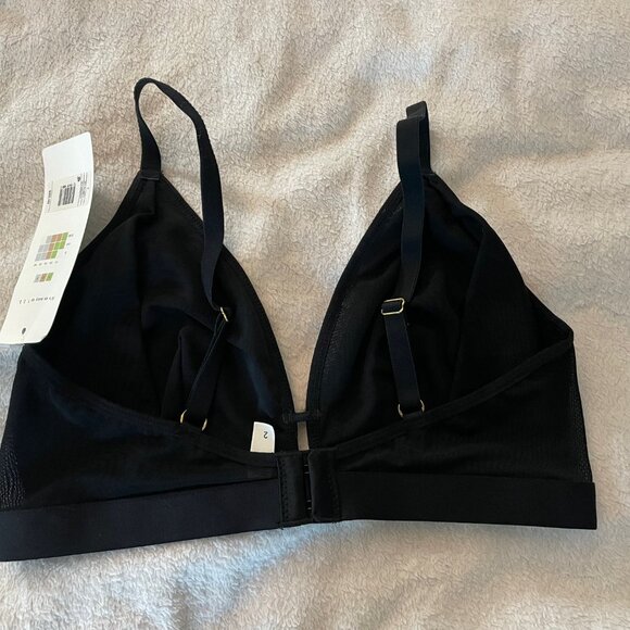 NWT Lively Bralette Black Size 2 Bra New With Tags Minimalist 34 36 D DD DDD - Picture 4 of 7